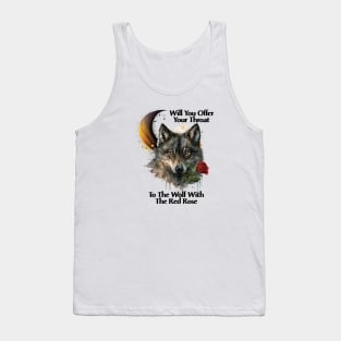 Wolf with Red Rose Tank Top